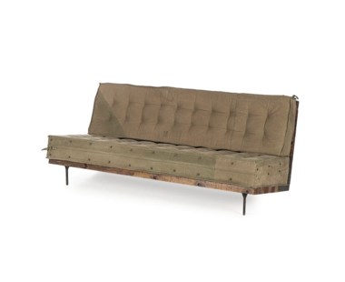 Scott Sofa 1800 W - Upholstered With Green Canvas Cushion